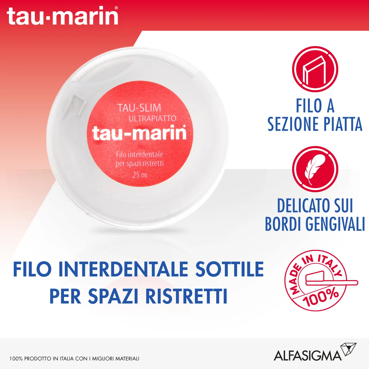 TAU-MARIN FILO INTERDENTALE SLIM ULTRAPIATTO 25 M