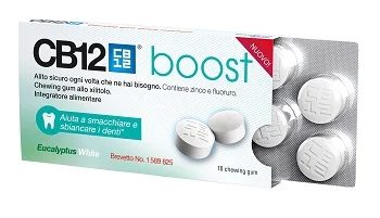 CB12 BOOST CHEWING-GUM ALLO XILITOLO 10 GOMME MASTICABILI EUCALIPTO BIANCO