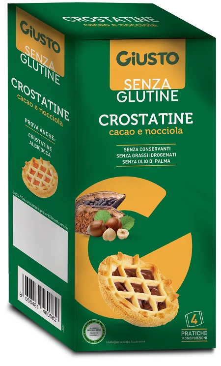 Giusto S/G Crostatina Cacao 4 Pz Senza glutine