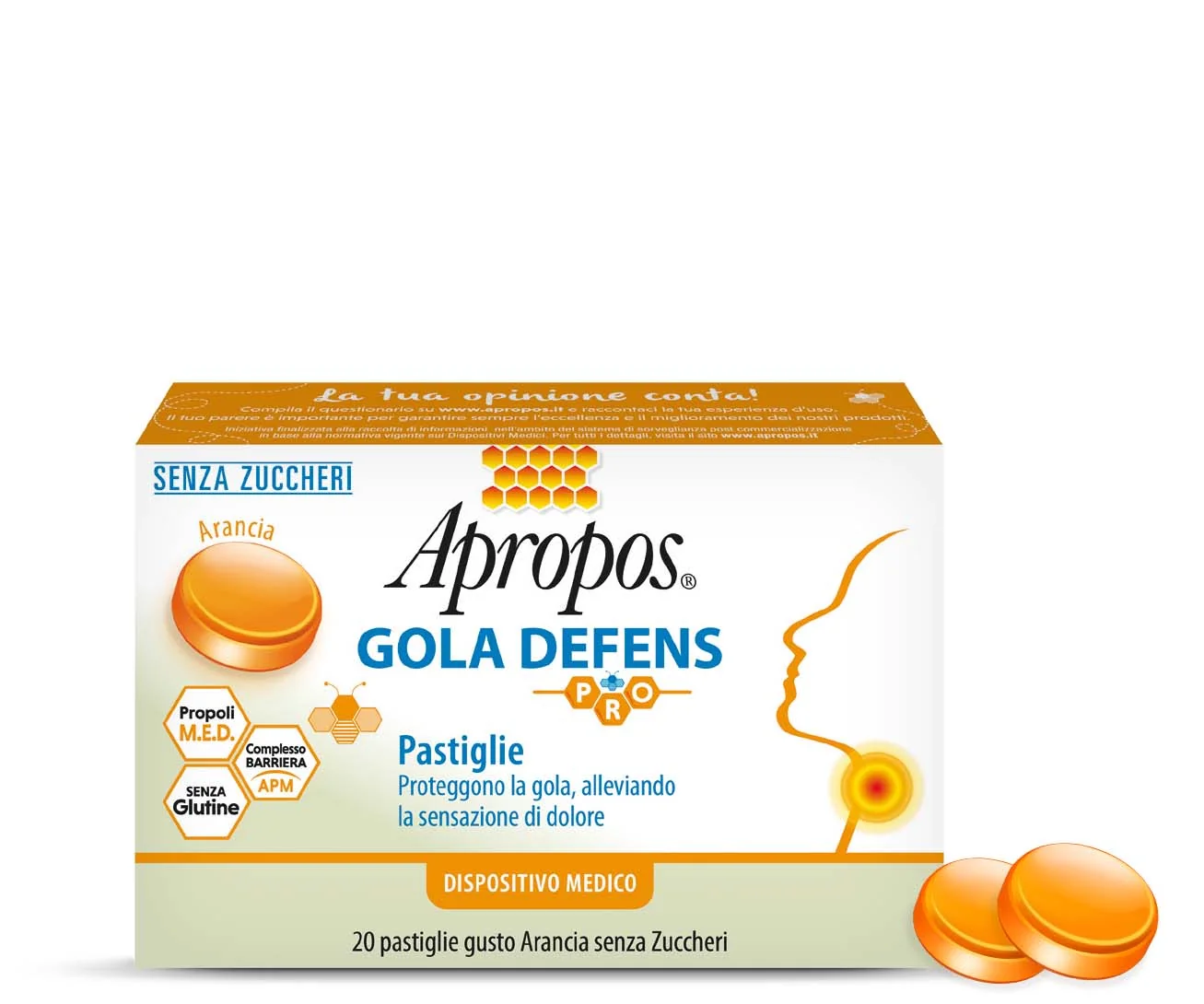 APROPOS GOLA DEFENS PRO 20 PASTIGLIE ARANCIA