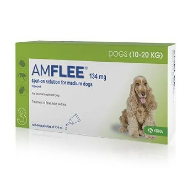 AMFLEE 134MG SPOTON CANI DA 1020KG KRKA 3 PIPETTE