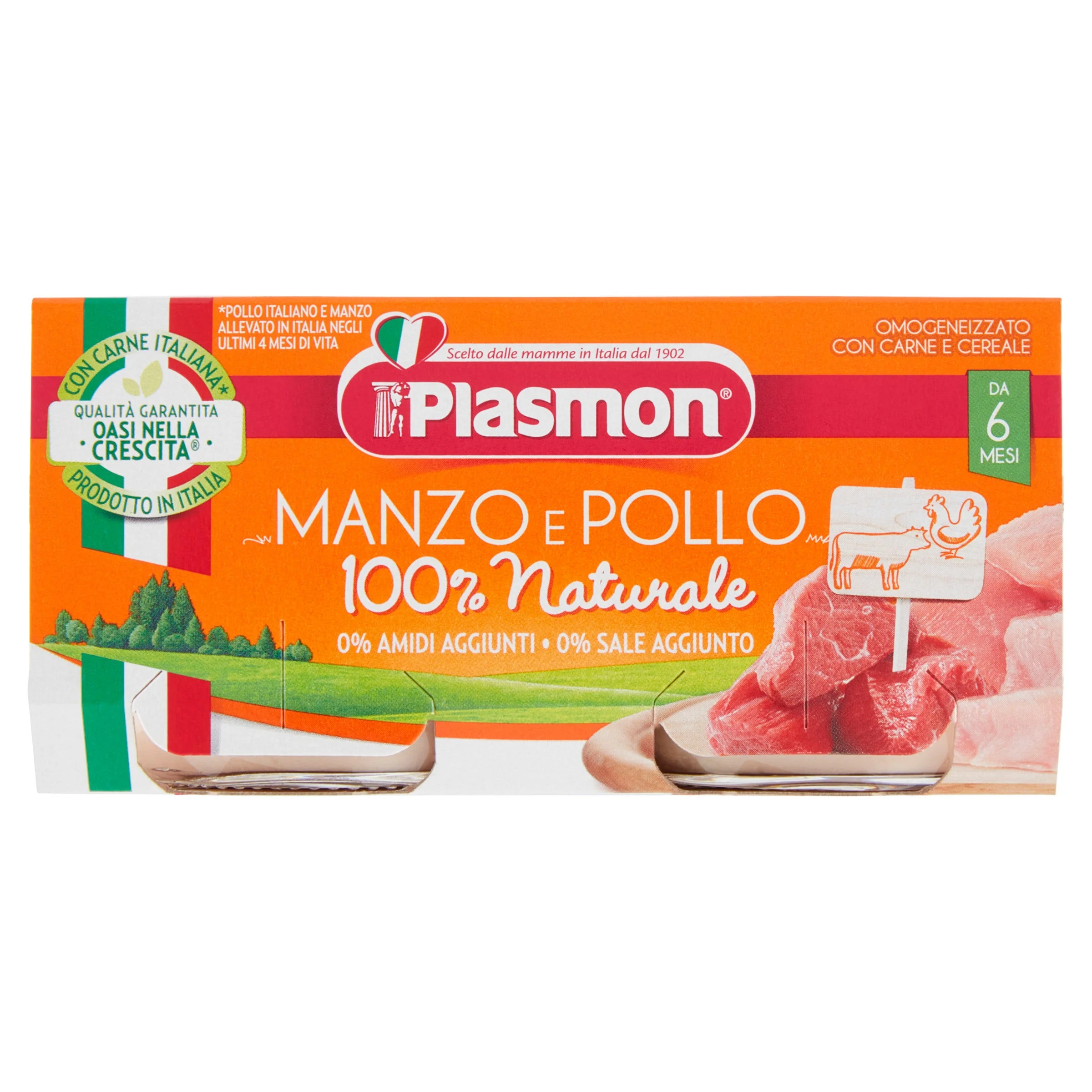 PLASMON OMOGENEIZZATO POLLO E MANZO 2 VASETTI 80 G