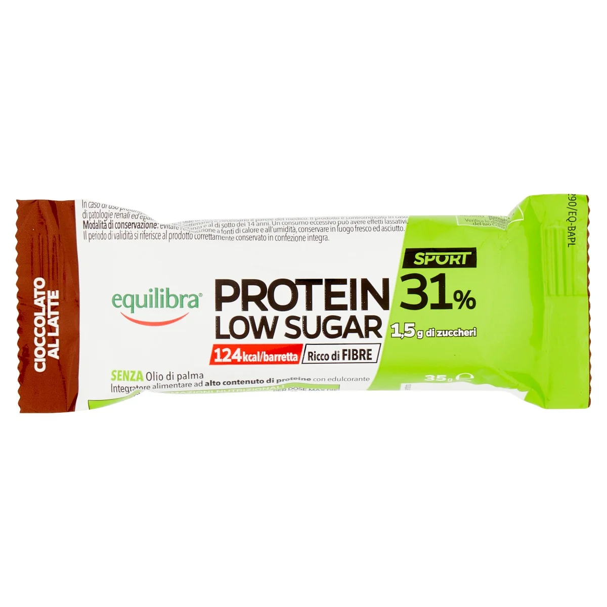 EQUILIBRA PROTEIN 31% LOW SUGAR BARRETTA CIOCCOLATO AL LATTE 35 G