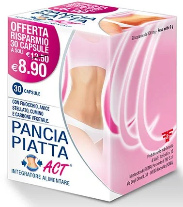 PANCIA PIATTA ACT INTEGRATORETRANSITO INTESTINALE 30 CAPSULE