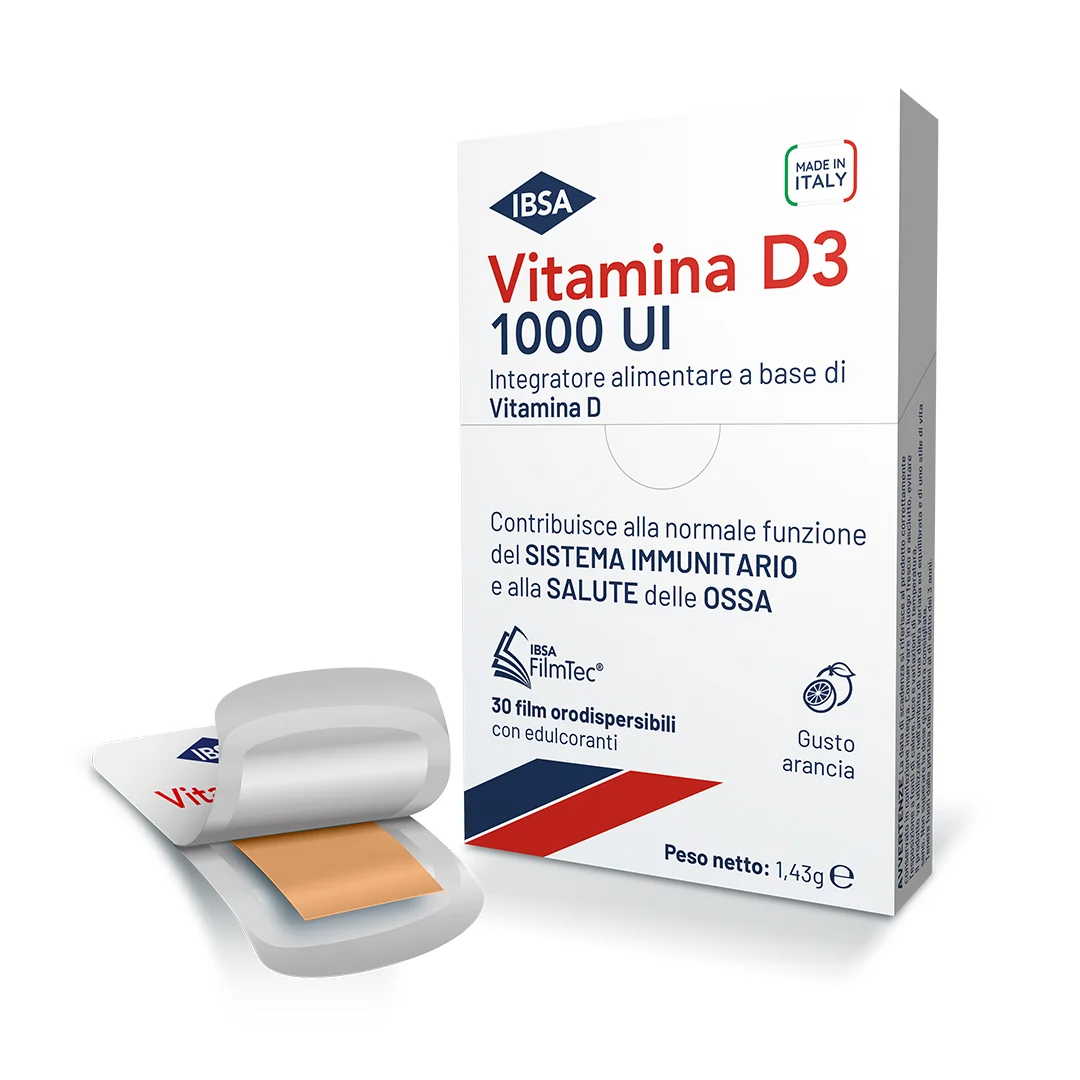 Vitamina D3 Ibsa 1000UI 30 Film Orodispersibili Integratore a base di Vitamina D