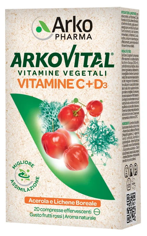 ARKOVITAL VIT C+D3 COMPR EFF 20