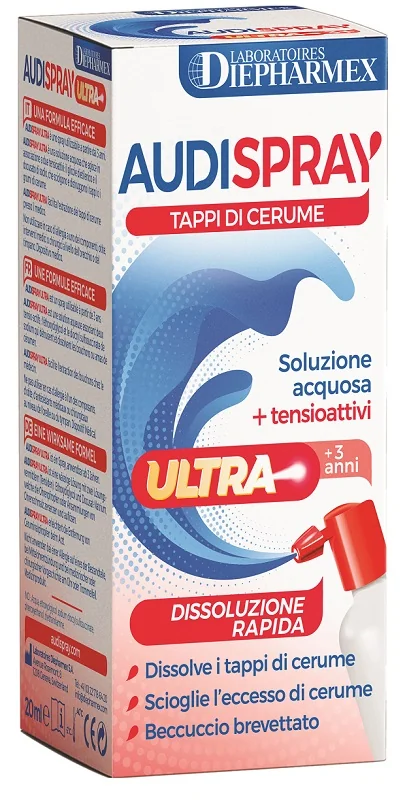 AUDISPRAY ULTRA SOLUZIONE ACQUOSA PER TAPPI DI CERUME 20 ML