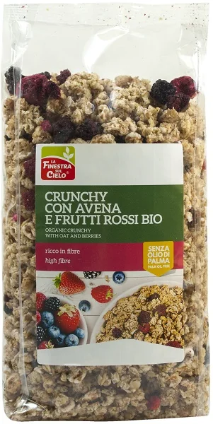 LA FINESTRA SUL CIELO CRUNCHY CON AVENA E FRUTTI ROSSI BIO 375 G