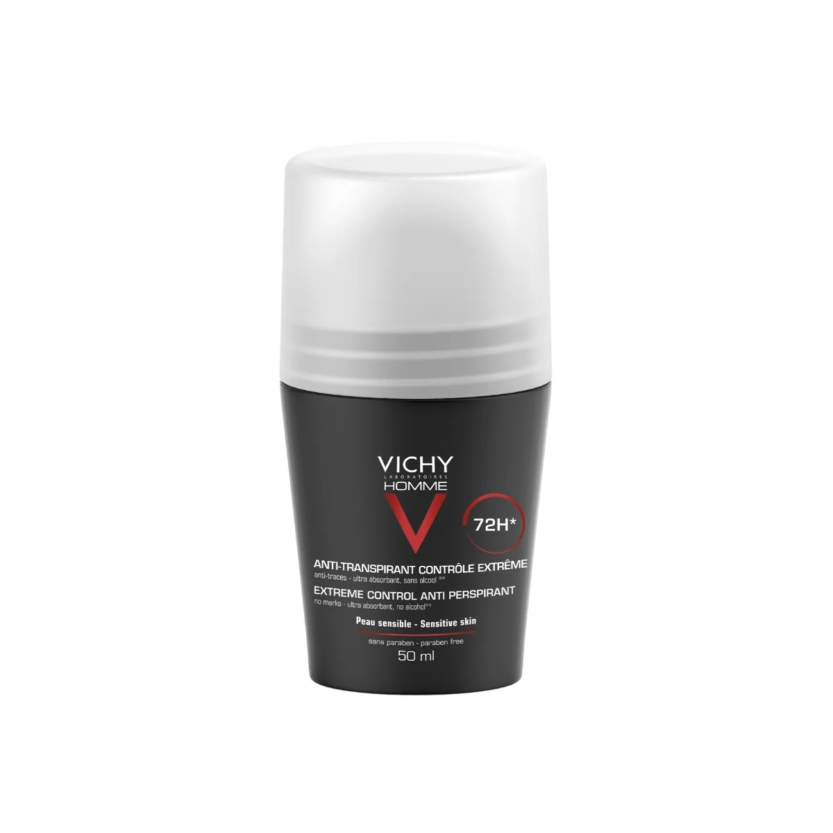 Vichy Homme Deodorante Roll On 72h 50 ml antitraspirante per pelli sensibili