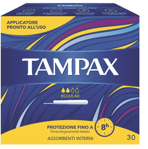 TAMPAX BLUE BOX REGULAR ASSORBENTE INTERNO FLUSSO LEGGERO MEDIO 30 PEZZI