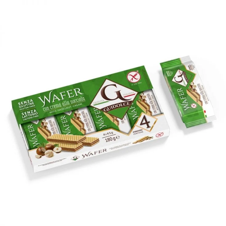 WAFER CON CREMA ALLA NOCCIOLA 4 PORZIONI X 45 G