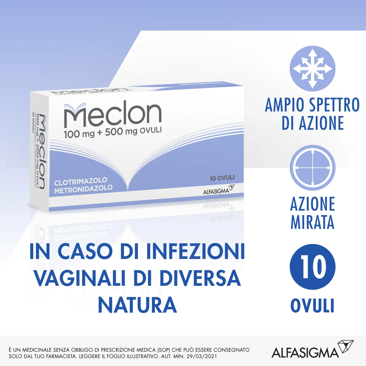 MECLON 100 + 500 MG 10 OVULI VAGINALI