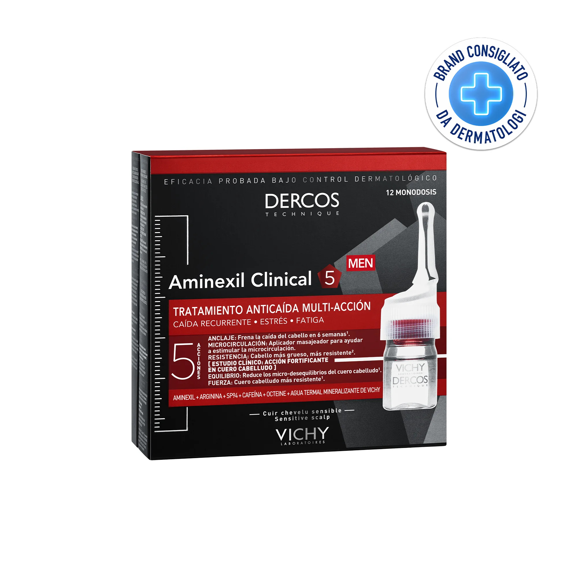 VICHY DERCOS AMINEXIL INTENSIVE 5 UOMO 12 FIALE