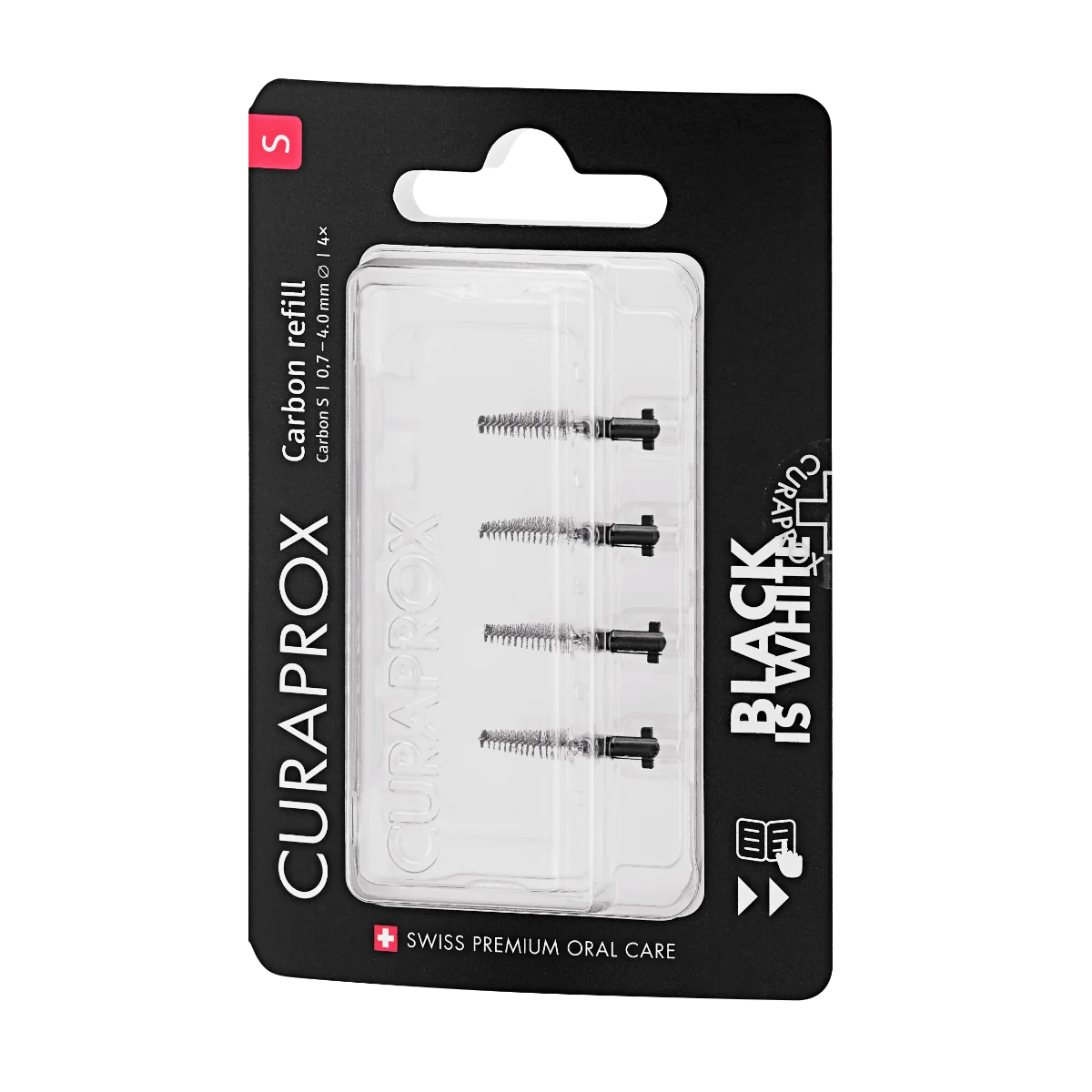 CURAPROX BLACK IS WHITE CARBON S REFILL 4 PEZZI