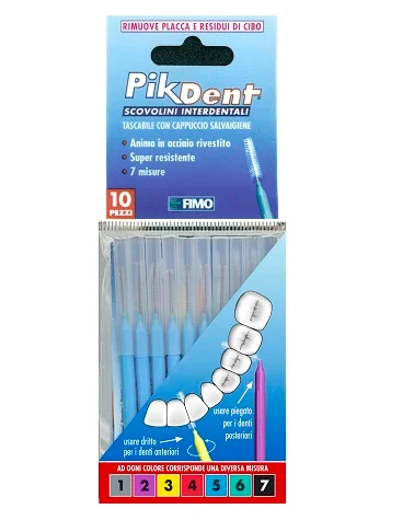 PIKDENT SCOVOLINO INTERDENTALE 5 AZZURRO 0,8 MM 10 PEZZI