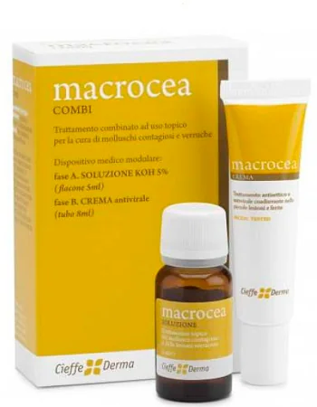 MACROCEA COMBI TRATTAMENTO MOLLUSCHI E VERRUCHE SOLUZIONE 5 ML + CREMA 8 ML