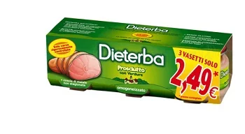 DIETERBA OMOGENEIZZATO PROSCIUTTO 3 VASETTI DA 80 G