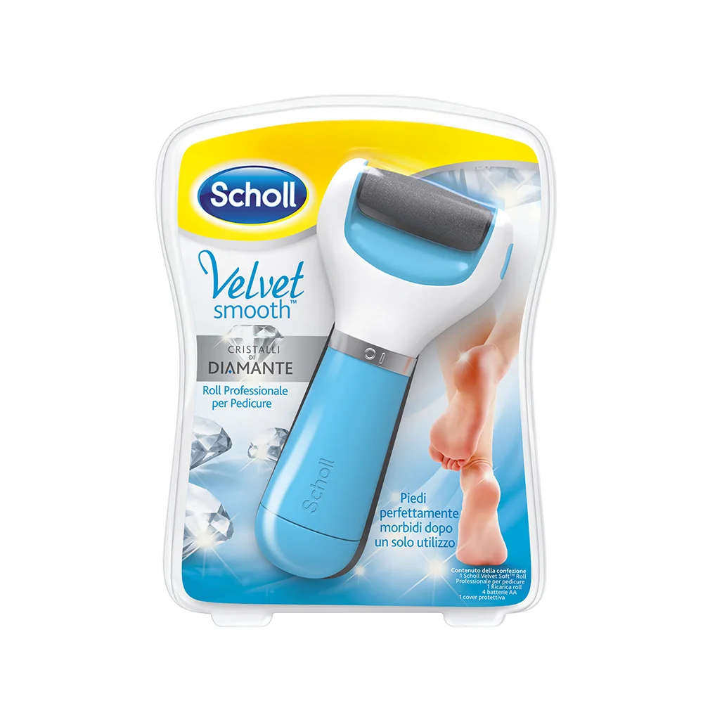 SCHOLL VELVET SMOOTH ROLL PROFESSIONALE PER PEDICURE + SPAZZOLA ESFOLIANTE