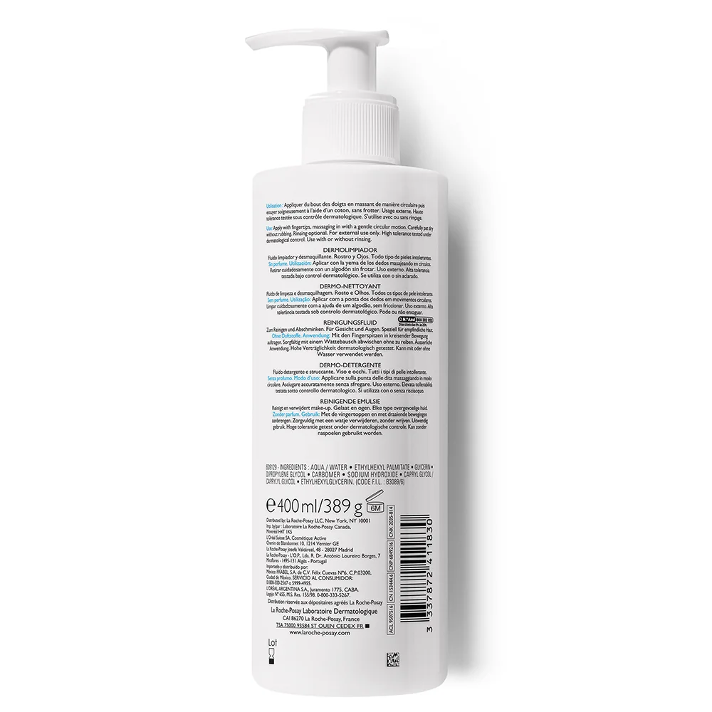 La Roche Posay Toleriane Dermo Detergente 400 ml Struccante Viso Delicato per Pelle Intollerante