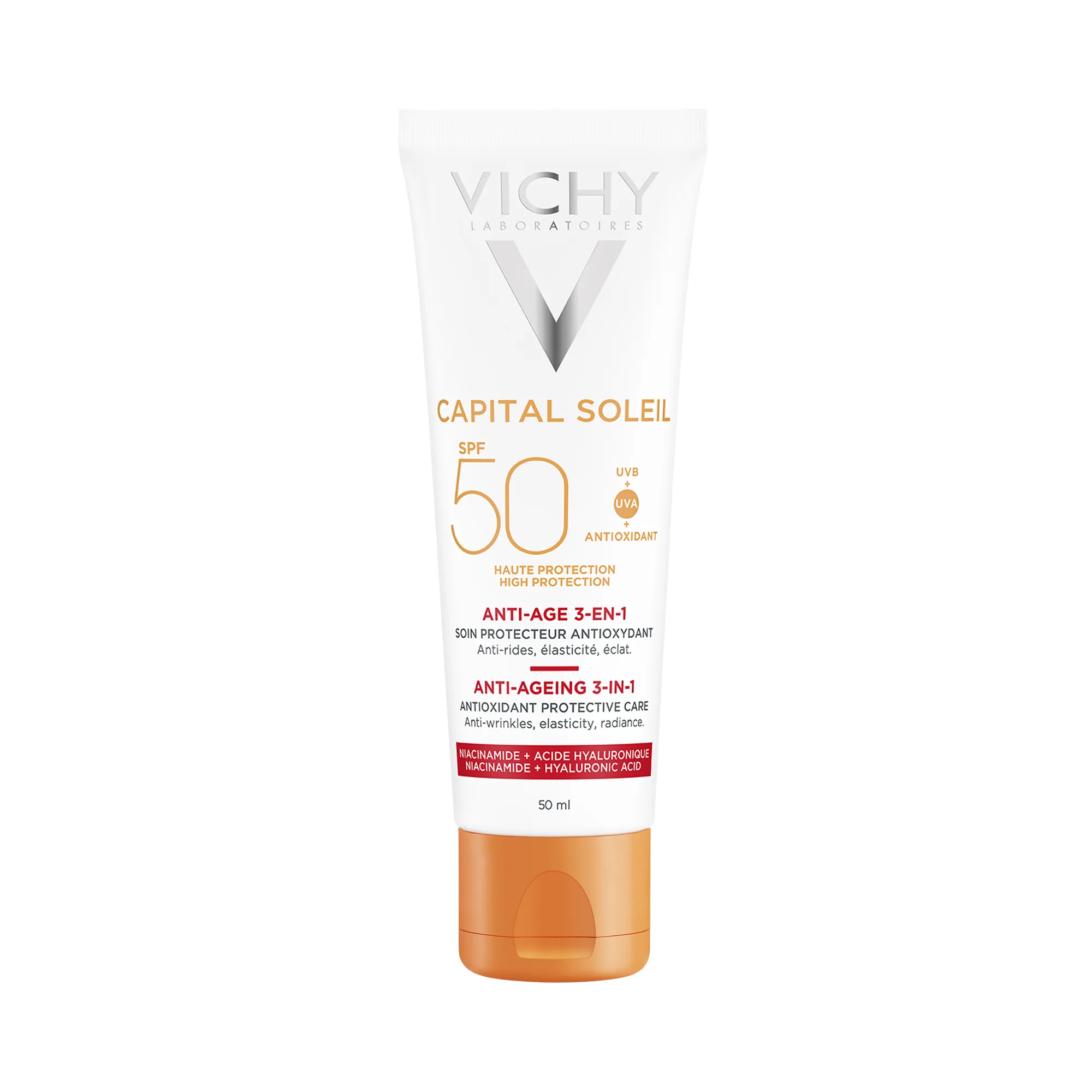 Vichy Idéal Soleil Crema Solare Antietà 3in1 SPF 50 Alta Protezione