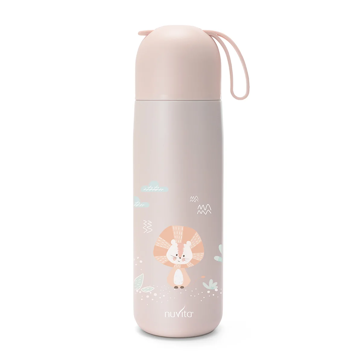 BORRACCIA TERMICA CON MANICO IN SILICONE ROSA 400 ML