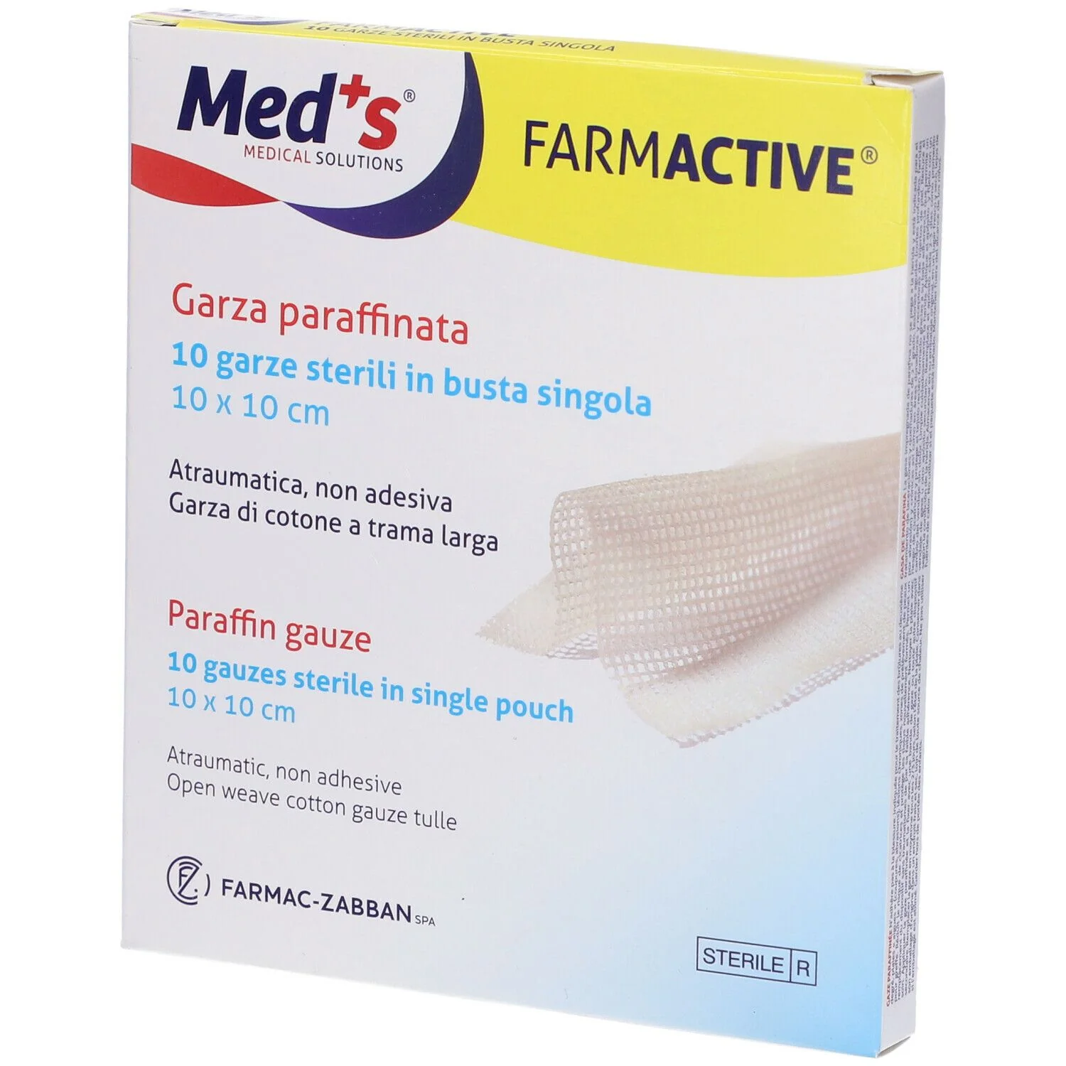 GARZA FARMACTIVE 10X10CM 10PZ