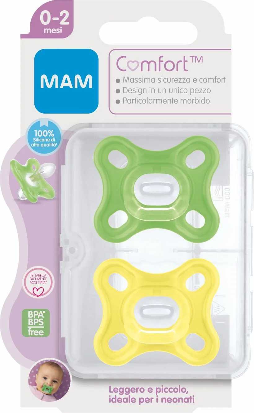 MAM COMFORT 0-2 MESI SILICONE CONFEZIONE DOPPIA NEUTRO