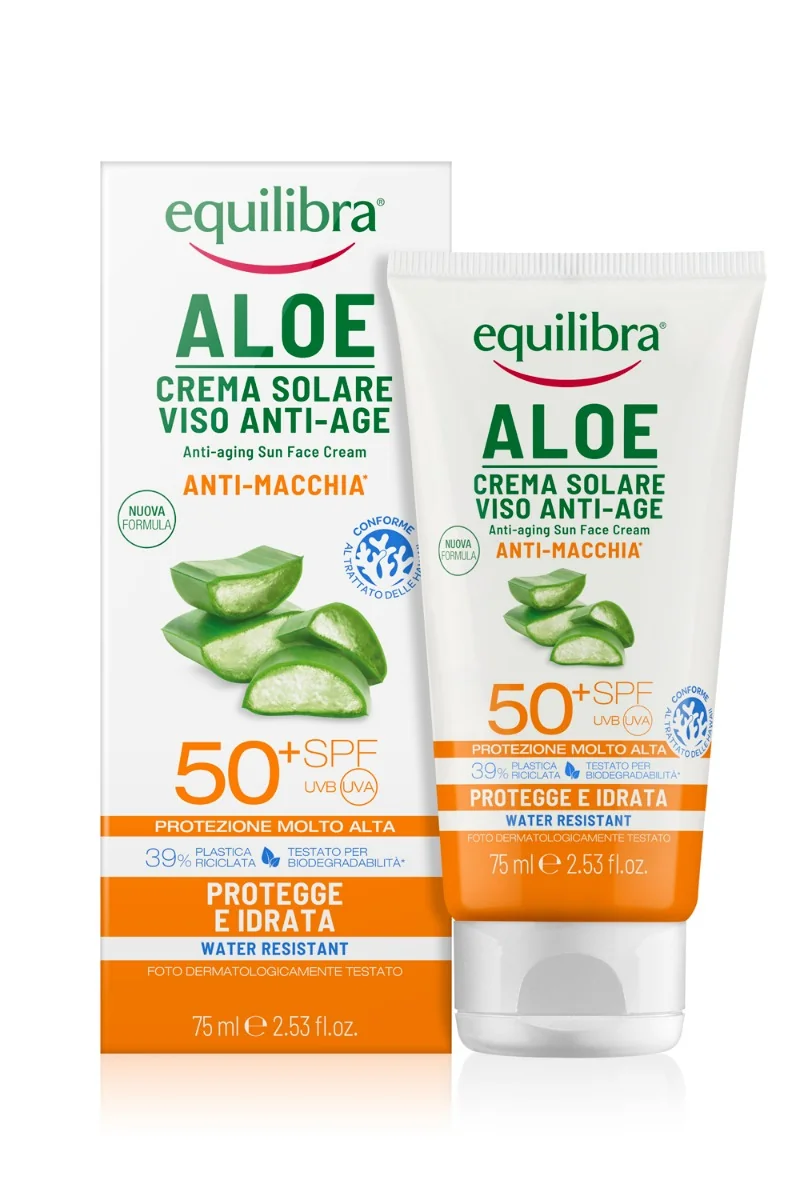 Equilibra Crema Solare Viso 50 + Antimacchia 75 ml Azione Anti-age