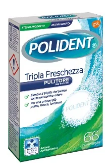 POLIDENT TRIPLA FRESCHEZZA PULITORE PER PROTESI E DENTIERE 66 COMPRESSE