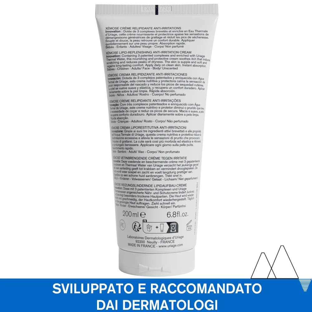 Uriage Xèmose Crema Liporestitutiva Anti-irritazioni Pelle Secca 200 ml 