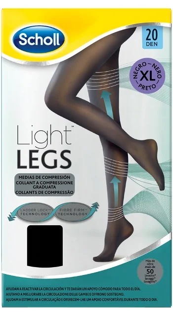 SCHOLL LIGHT LEGS COLLANT 20 DEN NERO TAGLIA XL