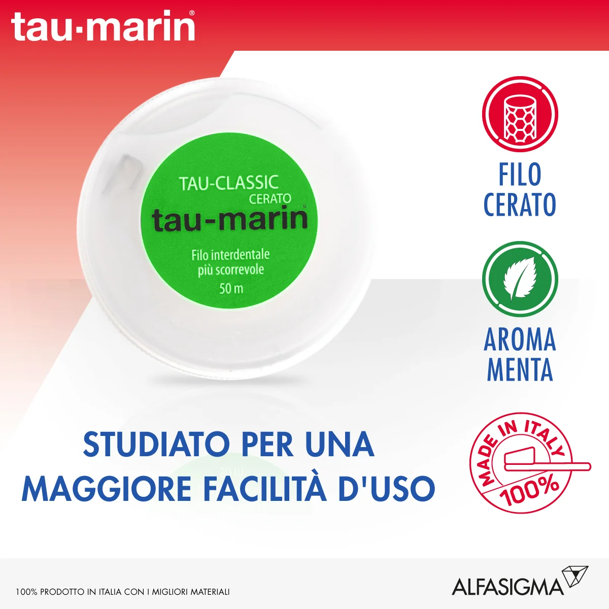 TAU-MARIN FILO INTERDENTALE CERATO 50 M