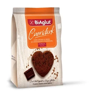 Biaglut Cuori Dark Biscotti Senza Glutine 200 g Ideali per Colazione