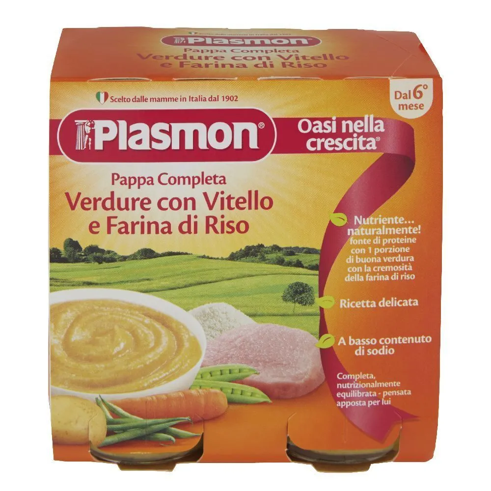 Plasmon La Pappa Completa Vitello E Verdure 2 X 190 g Con farina di riso