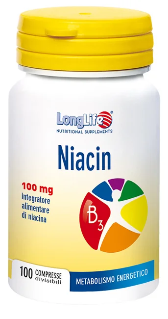 LONGLIFE NIACIN INTEGRATORE METABOLISMO ENERGETICO 100 COMPRESSE