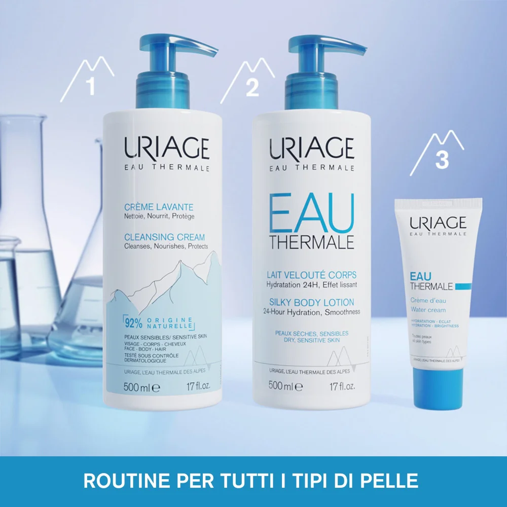 Uriage Eau Thermale Crema Lavante Detergente Senza Sapone Viso Corpo e Capelli 1 L 