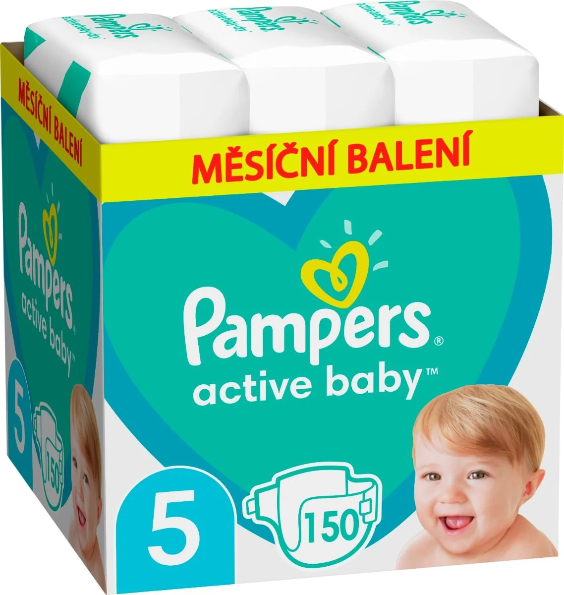 PAMPERS ACTIVE BABY NAPPIES 5X150