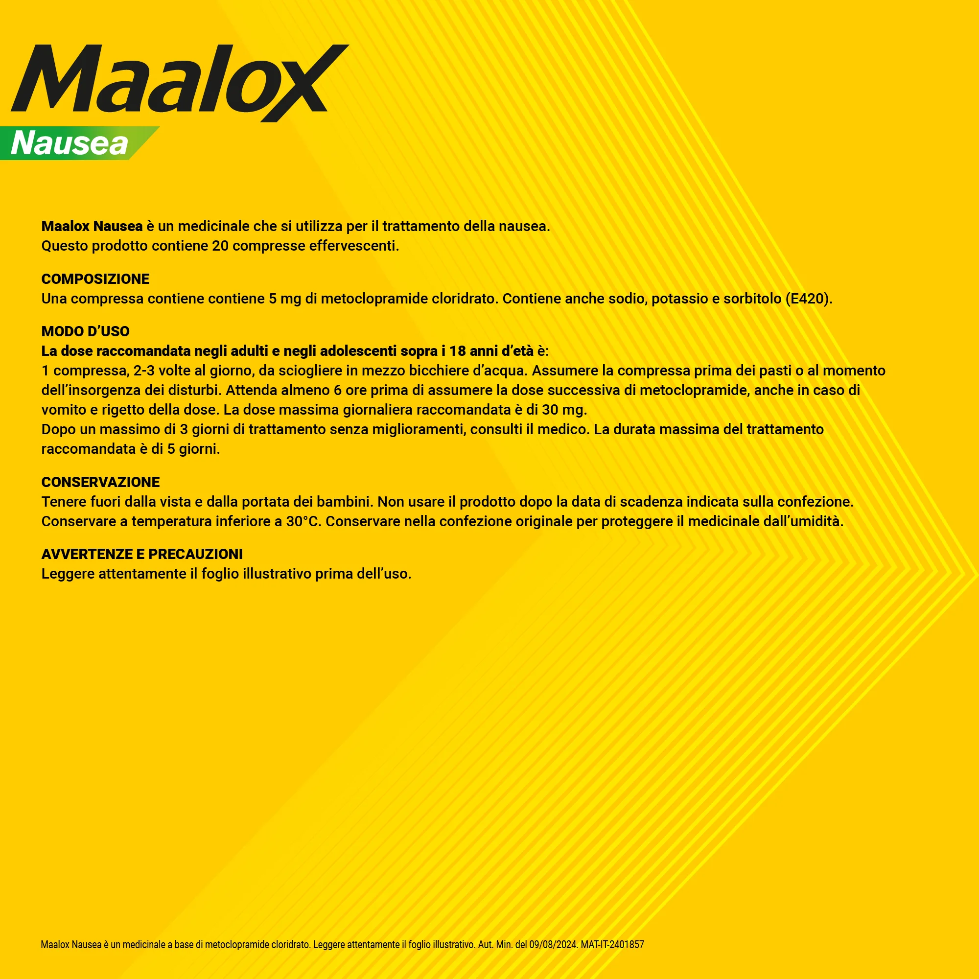 Maalox Nausea 5 mg 20 Compresse Effervescenti 