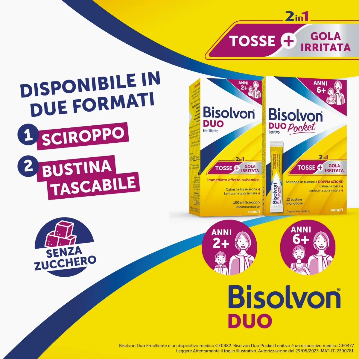 Bisolvon Duo Emolliente Sciroppo 100 ml Contro Tosse e Gola Irritata