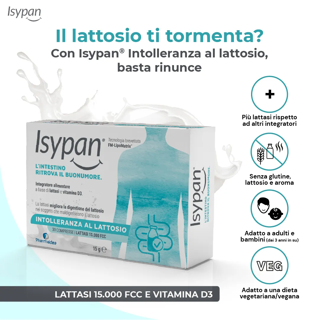 Isypan® Intolleranza Lattosio 30 Compresse Integratore per Intolleranza al Lattosio