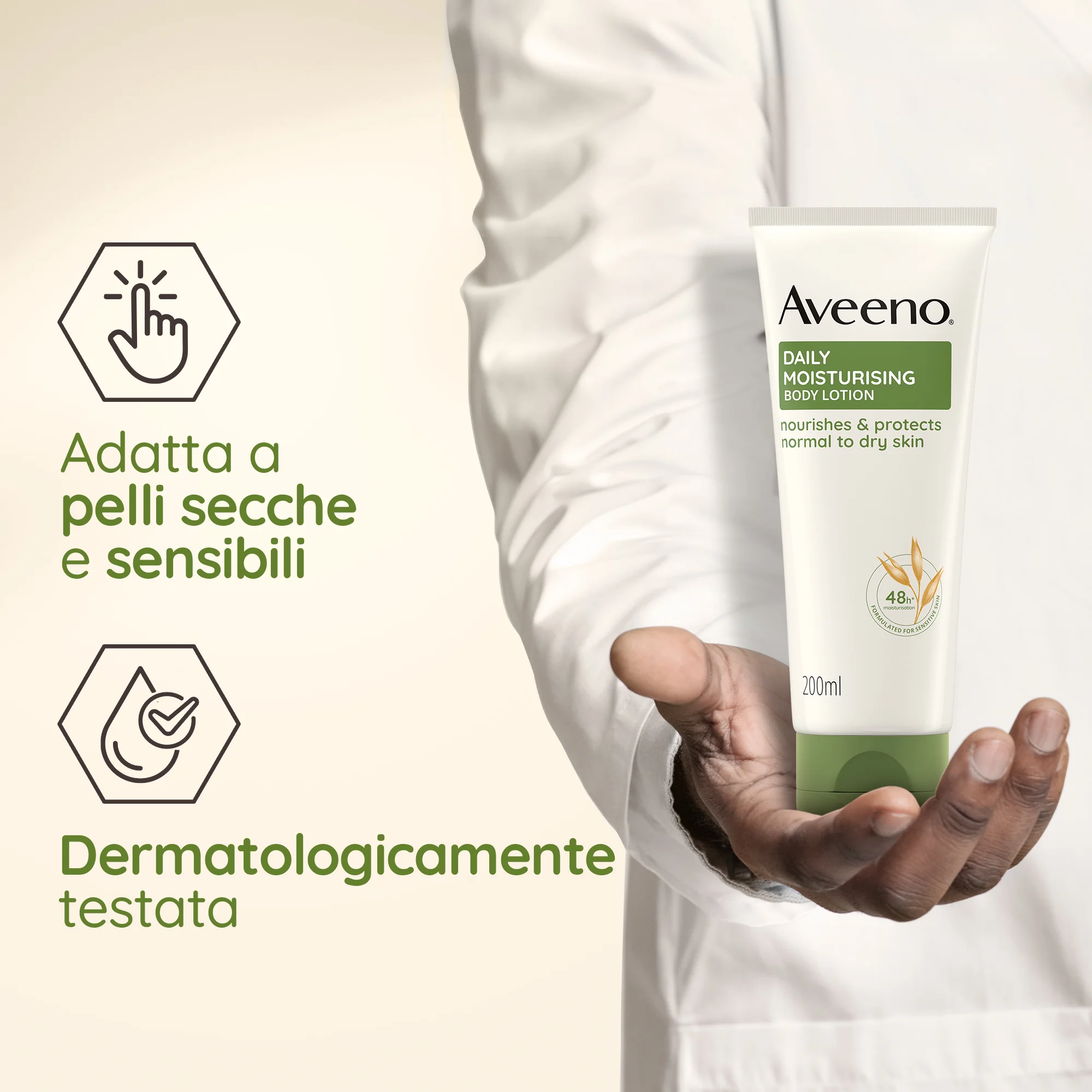 Aveeno Daily Moisturising 200 Ml Crema Corpo Idratante Naturale Delicata