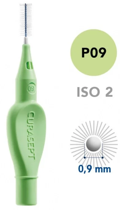 Curasept Proxi Prevenzione Scovolino Verde Chiaro P09 ISO 2 0,9 mm 5 Pezzi Cura denti e cavo orale