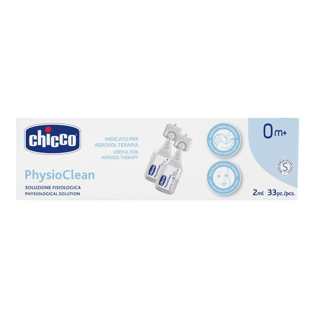 CHICCO PHYSIOCLEAN SOLUZIONE FISIOLOGICA 2ML 33 PEZZI