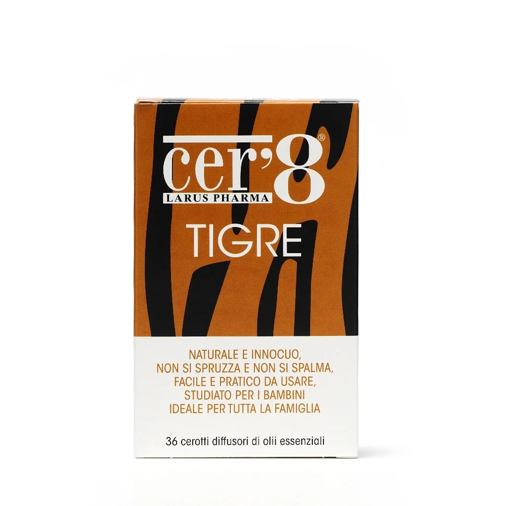 CER'8 TIGRE DIFFUSORI DI OLI ESSENZIALI ANTIZANZARE 36 CEROTTI