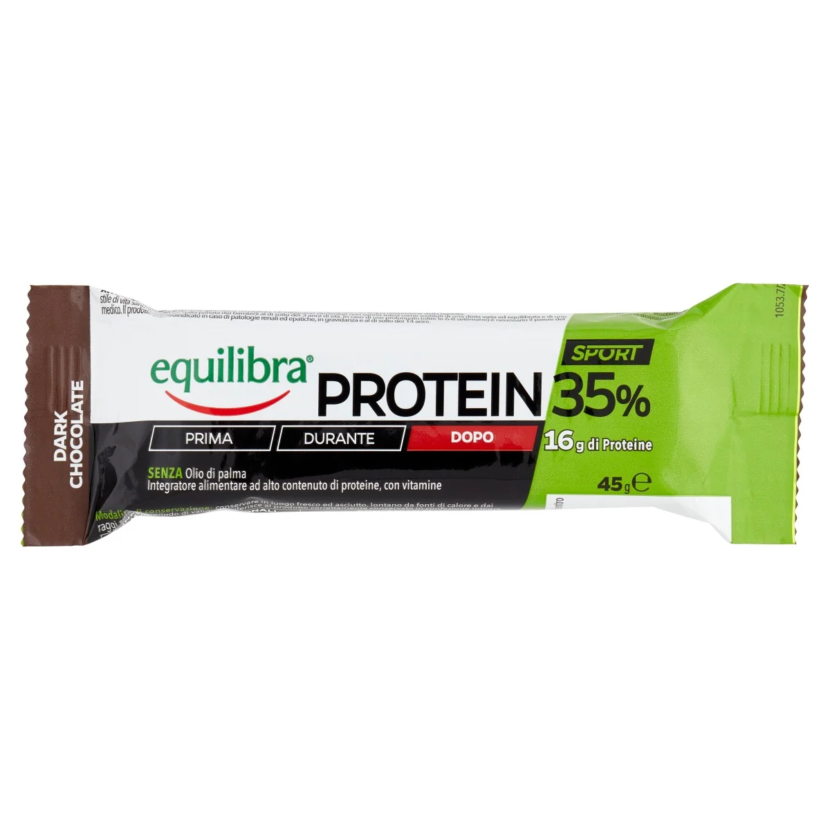 EQUILIBRA PROTEIN 35% BARRETTA DARK CHOCOLATE