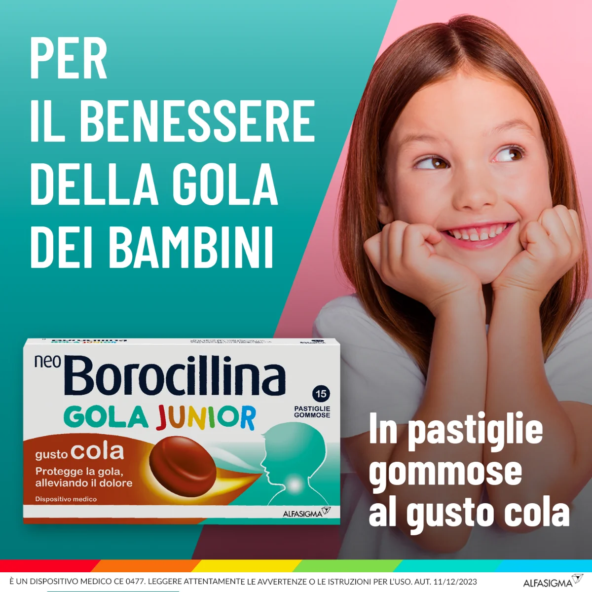 NeoBorocillina Gola Junior Gusto Cola 15 Pastiglie 