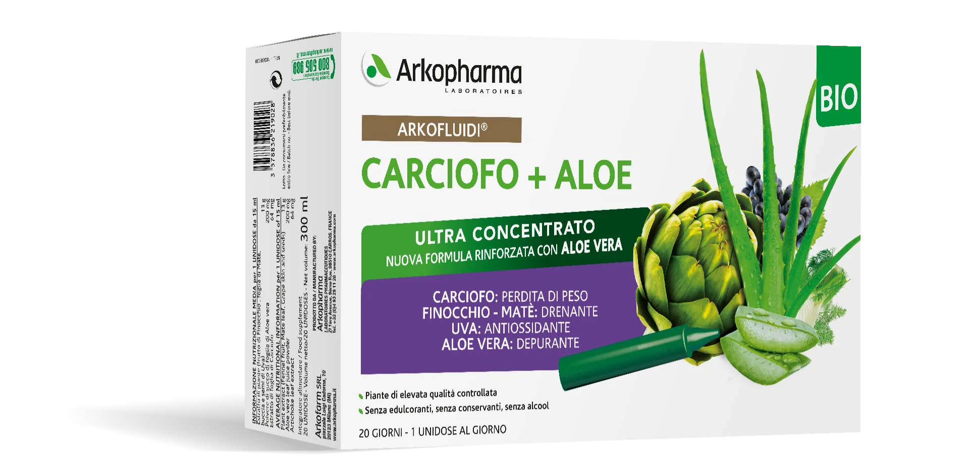 ARKOPHARMA ARKOFLUIDI® CARCIOFO + ALOE VERA BIO