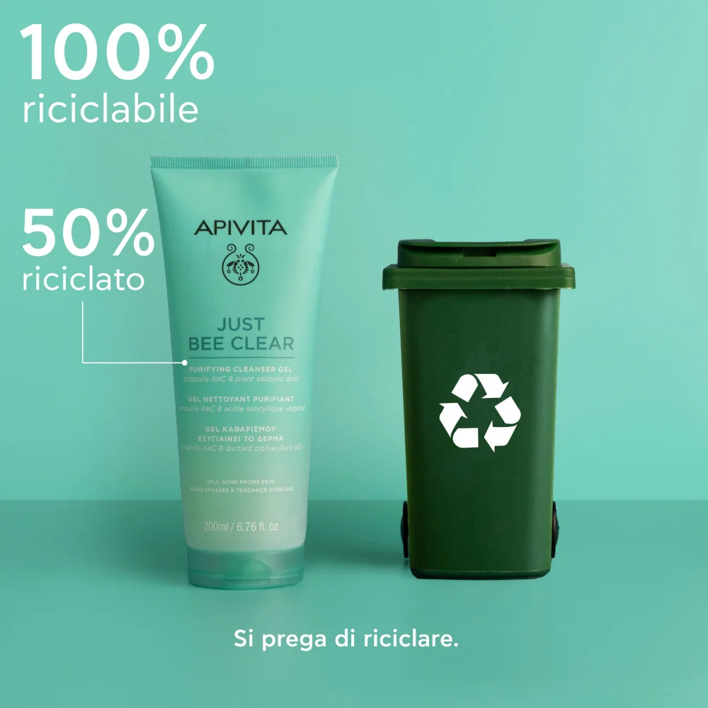 Apivita Just Bee Clear Cleans 200 ml Gel Detergente Purificante