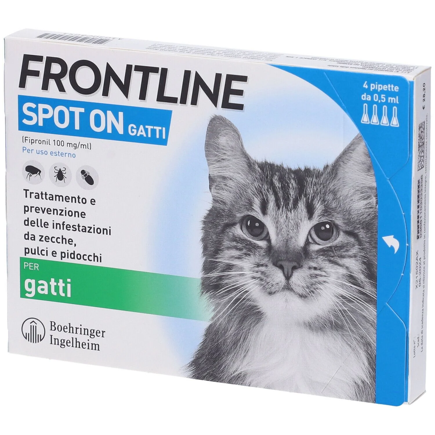 FRONTLINE SPOT ON PER GATTI 4X0,50ML