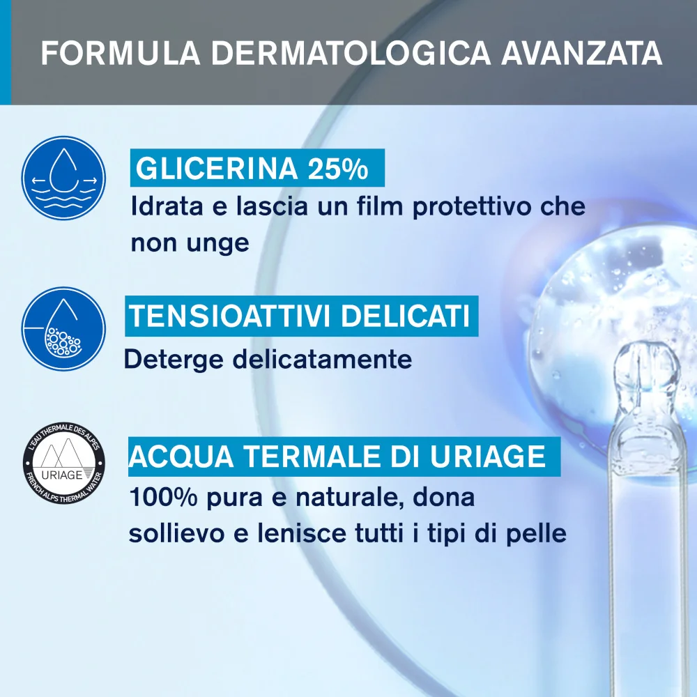 Uriage Eau Thermale Olio Detergente Lavante Viso e Corpo 1 l 